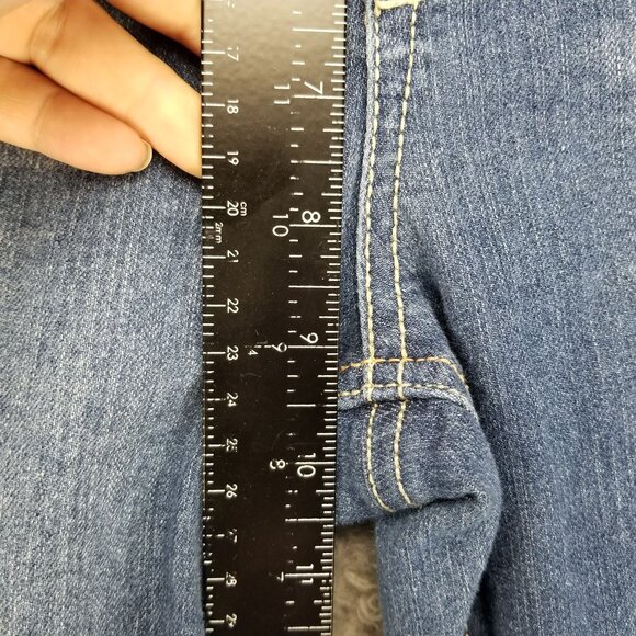 Vigold Jeans Girls 16 1/2 Plus Blue Straight Floral Embroidered Denim *Read* - Picture 8 of 15